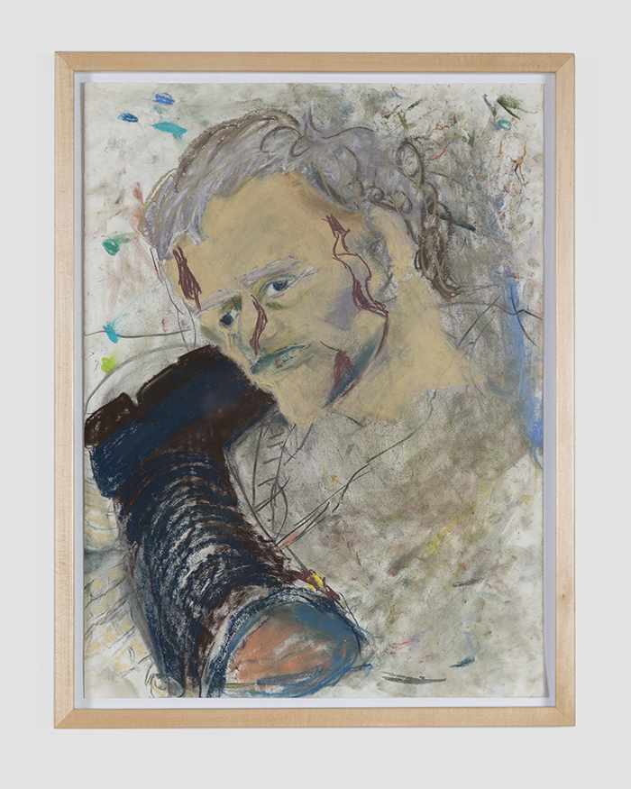<i>The Love between a Man and His Boot</i>, pastel on paper, 18 x 24 inches, 2018